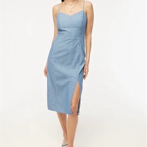 J Crew Chambray Slip Midi Dress